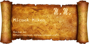 Micsek Mikes névjegykártya